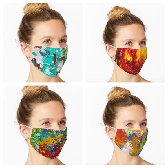 4-pack Redbubble face masks featuring artwork of Noora Elkoussy - Picture 1 of 1